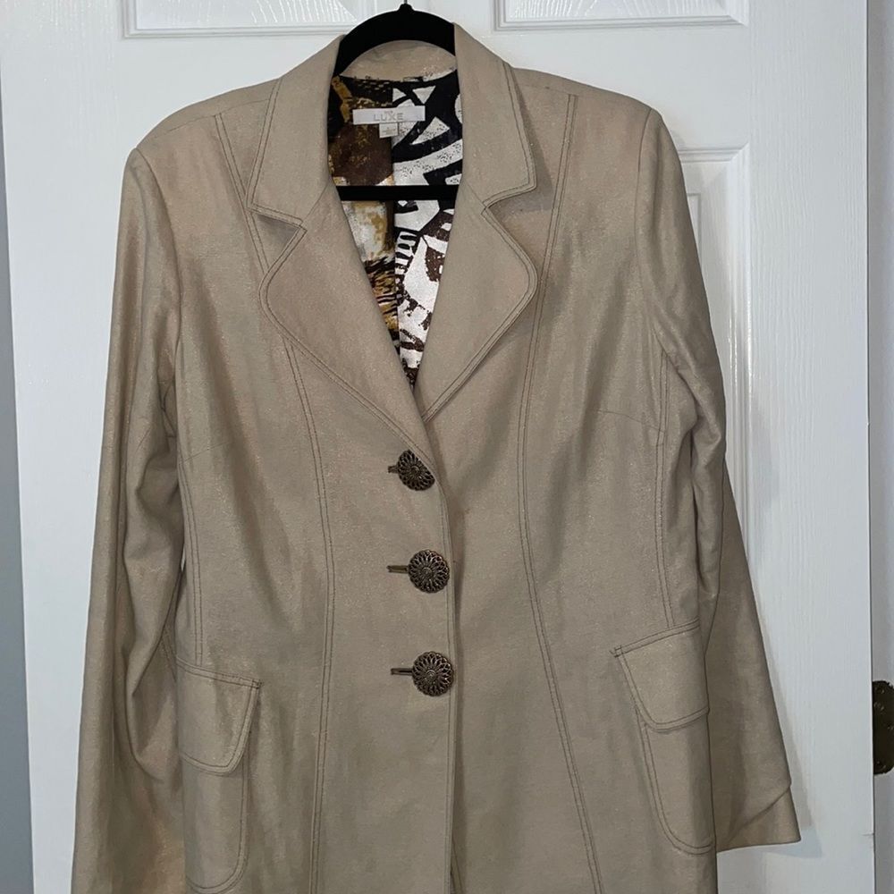 Cache coat jacket beige women size Large